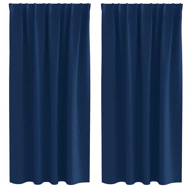 vidaXL Záclony na zatemnenie s krúžkami 2 pcs Tmavomodrá 175 x 140 cm