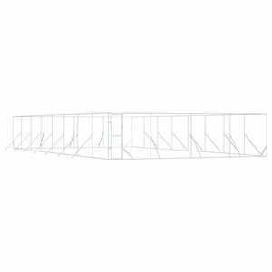 vidaXL Vonkaj&scaron;&iacute; koterec pre psov strieborn&yacute; 8x16x2 m pozinkovan&aacute; oceľ