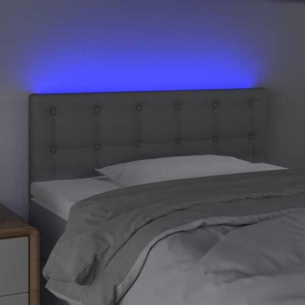 vidaXL Čelo postele s LED bledosiv&eacute; 100x5x78/88 cm l&aacute;tka