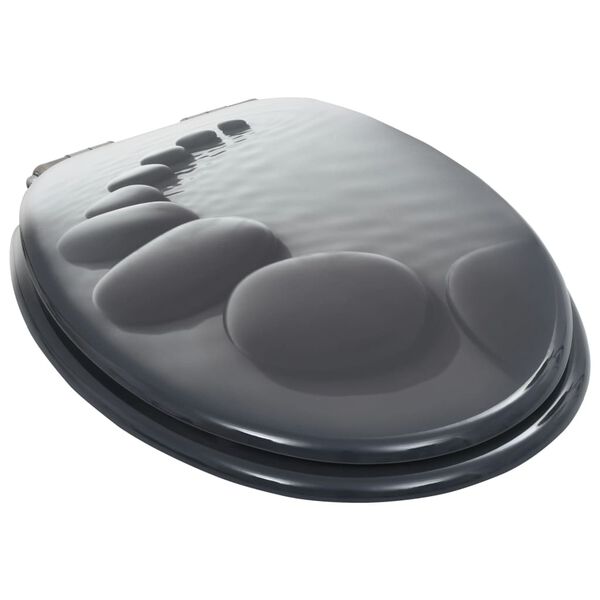 vidaXL WC sedadlá s pomalým sklápaním 2 ks, MDF, motív kameňov