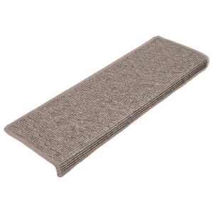 vidaXL Schodov&eacute; rohože 15 ks 65x21x4 cm tmavob&eacute;žov&eacute; s obdĺžnikov&yacute;m okrajom