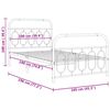 vidaXL Kovový rám postele s čelom a podnožkou biely 100x190 cm