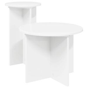 vidaXL Sada pr&iacute;ručn&yacute;ch stol&iacute;kov 2 ks Biela &Oslash; 45 x 35 cm