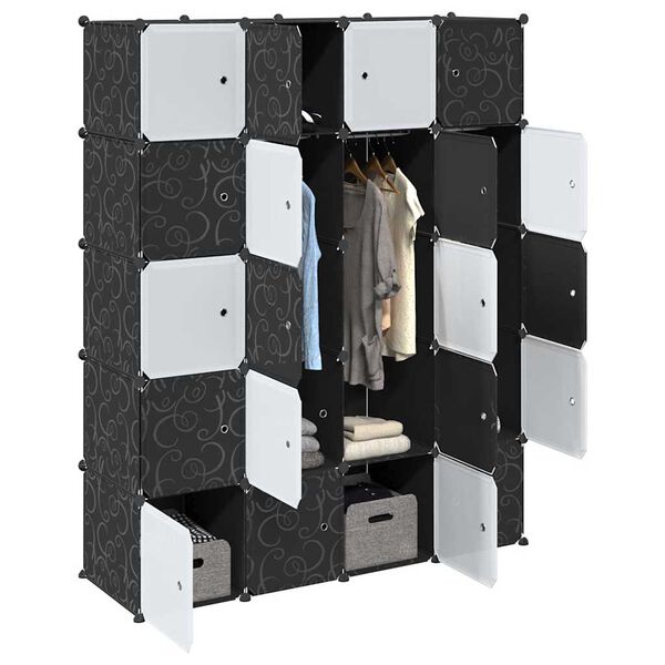 VidaXL úložný organizér na kocky s 20 kockami a závesnými tyčami PP