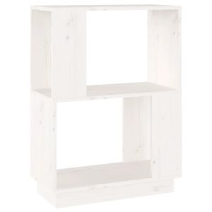 vidaXL Knižnica/deliaca stena biela 51x25x70 cm mas&iacute;vna borovica