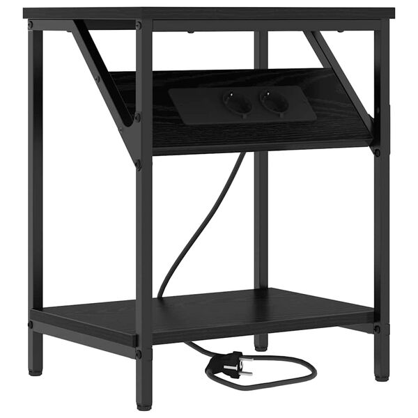 vidaXL Nočn&yacute; stol&iacute;k Čierny dub 38 x 30 x 48 cm Kompozitn&eacute; drevo