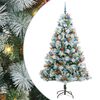 vidaXL Umel&yacute; vianočn&yacute; stromček Zelen&aacute; a biela 210 cm PVC, kov a plast