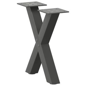 vidaXL Nohy konferenčn&eacute;ho stol&iacute;ka v tvare X, 2 ks, antracitov&eacute;, 30 x (30-31) cm, oceľ