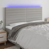vidaXL Čelo postele s LED bledosiv&eacute; 180x5x118/128 cm l&aacute;tka