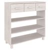 vidaXL Konzolov&yacute; stol&iacute;k HAMAR, biely 90x35x90 cm, borovica