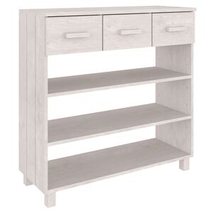 vidaXL Konzolov&yacute; stol&iacute;k HAMAR, biely 90x35x90 cm, borovica