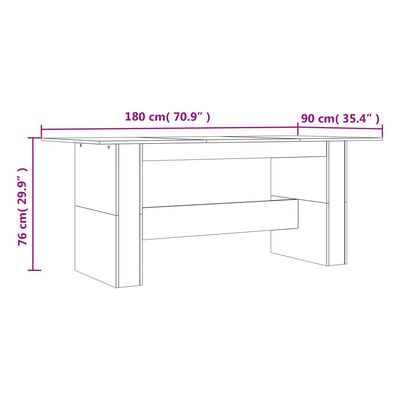 vidaXL Jedálenský stôl hnedý dub 180x90x76 cm kompozitné drevo