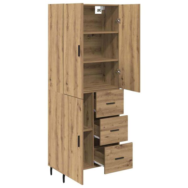 vidaXL Highboard so z&aacute;suvkou 2 pcs Remeseln&yacute; dub Kompozitn&eacute; drevo