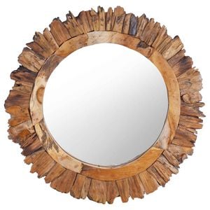 vidaXL N&aacute;stenn&eacute; zrkadlo 60 cm okr&uacute;hle teakov&eacute; drevo