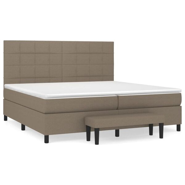 vidaXL Boxspring posteľ s matracom sivohned&yacute; 200x200 cm l&aacute;tka