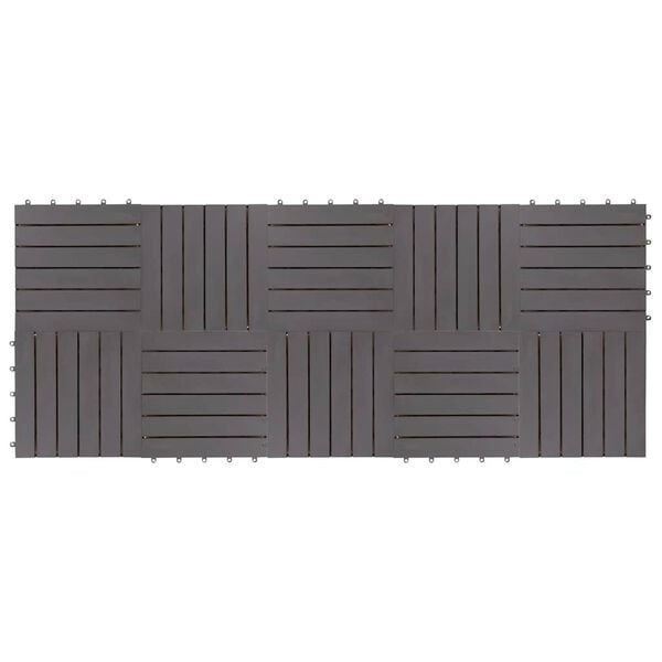 vidaXL Podlahov&eacute; dlaždice 10 ks siv&eacute; 30x30 cm mas&iacute;vne ak&aacute;ciov&eacute; drevo