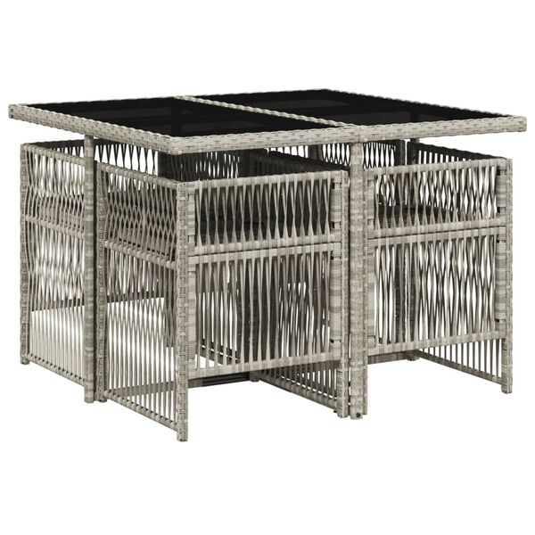 vidaXL 5-dielna z&aacute;hradn&aacute; jed&aacute;lensk&aacute; sada vank&uacute;&scaron;e bledosiv&aacute; polyratan