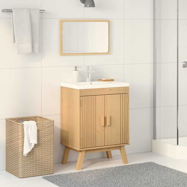 vidaXL Skrinka pod st&ocirc;l Olden Hned&aacute; 60 x 40 x 80 cm Borovicov&yacute; mas&iacute;v