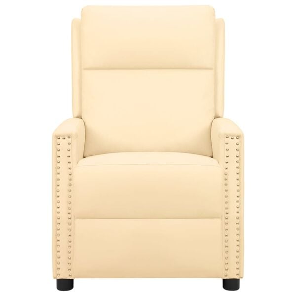 vidaXL Elektrické masážne kreslo krémové umelá koža