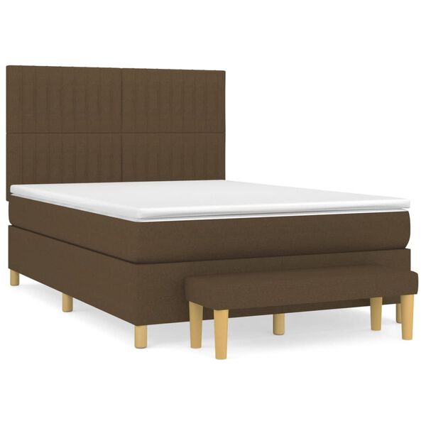 vidaXL Boxspring posteľ s matracom tmavohned&aacute; 140x190 cm l&aacute;tka