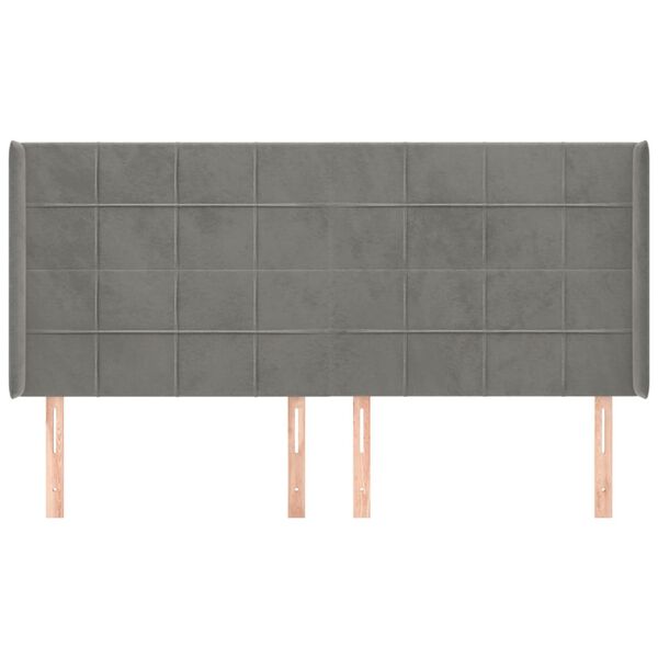 vidaXL Čelo postele so z&aacute;hybmi bledosiv&eacute; 203x16x118/128 cm zamat