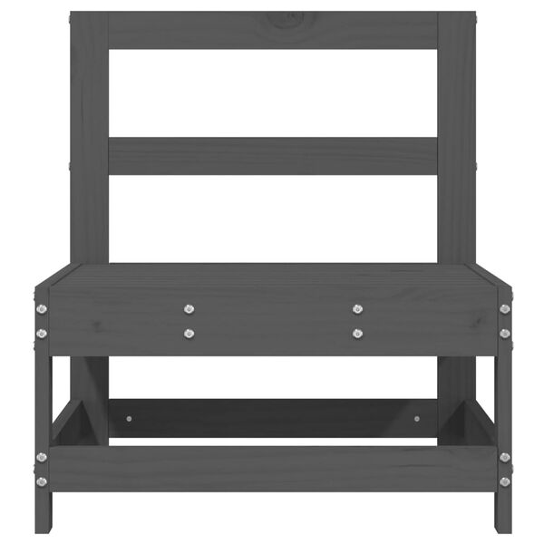 vidaXL Záhradná stredová pohovka sivá masívna borovica