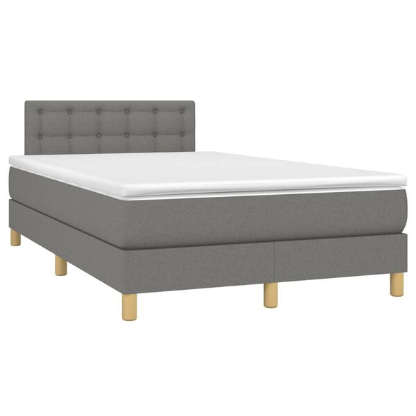 vidaXL Boxspring posteľ s matracom tmavosiv&yacute; 120x200 cm l&aacute;tka