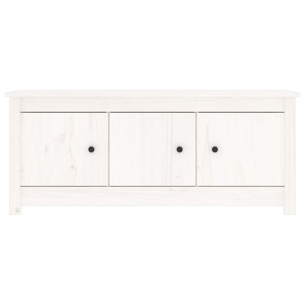 vidaXL Skrinka na topánky biela 110x38x45,5 cm masívna borovica