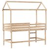 vidaXL Vyvýšená posteľ rebrík strecha 80x200 cm masívna borovica