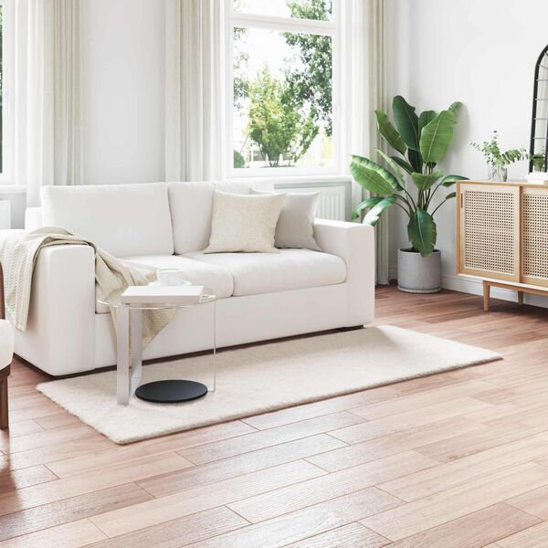 vidaXL Koberec z umelej kr&aacute;likovej kožu&scaron;iny Olite Kr&eacute;mov&aacute; 80 x 200 cm