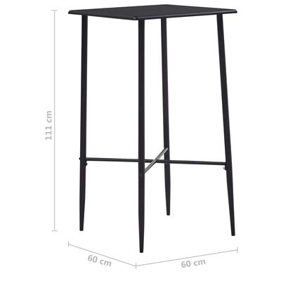 vidaXL Barový stôl čierny 60x60x111 cm MDF