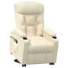 vidaXL Zdvíhacie masážne kreslo krémové látka
