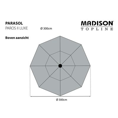 Madison Slnečník Paros II Luxe 300 cm bledosivý
