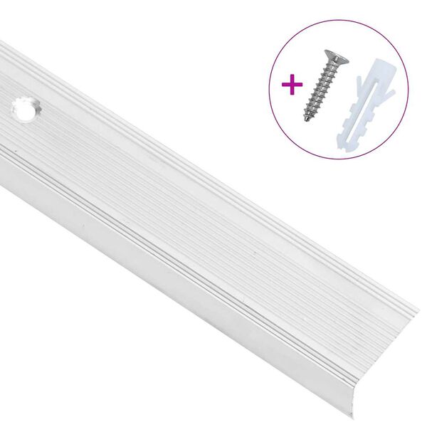 vidaXL Schodov&eacute; li&scaron;ty v tvare L 15 ks, hlin&iacute;k 100 cm, strieborn&eacute;