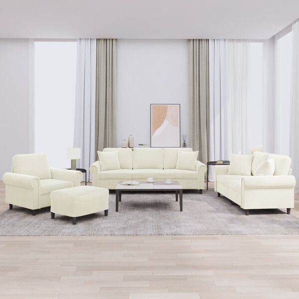 vidaXL 4-dielna sedacia s&uacute;prava s vank&uacute;&scaron;mi kr&eacute;mov&aacute; zamat