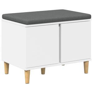 vidaXL Predsieňov&aacute; lavica s vank&uacute;&scaron;om s &uacute;ložiskom Biela 60 x 38 x 46 cm