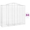 vidaXL Obl&uacute;kov&eacute; gabi&oacute;nov&eacute; ko&scaron;e 4ks 200x50x160/180cm pozinkovan&eacute; železo