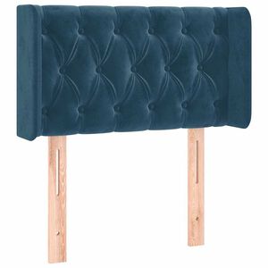 vidaXL Čelo postele so z&aacute;hybmi tmavomodr&aacute; 83x16x78/88 cm zamat