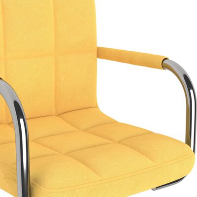 vidaXL Otočné jedálenské stoličky 6 ks horčicovo-žlté látkové
