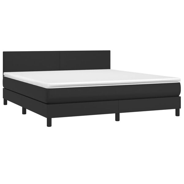 vidaXL Boxspring posteľ s matracom čierna 180x200 cm umelá koža