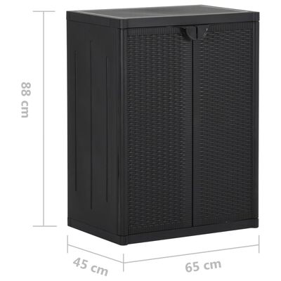 vidaXL Záhradná úložná skrinka, čierna 65x45x88 cm, PP ratan