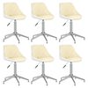 vidaXL Otočné jedálenské stoličky 6 ks krémové a biele umelá koža