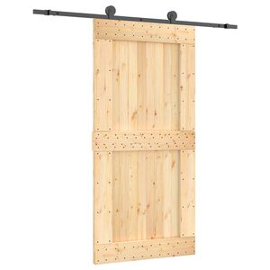 vidaXL Posuvn&eacute; dvere 100 x 210 cm Pr&iacute;rodn&aacute; a čierna