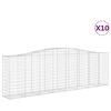 vidaXL Obl&uacute;kov&eacute; gabionov&eacute; ko&scaron;e 10 ks 400x50x120/140 cm pozink. železo