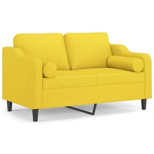 vidaXL 2-miestna pohovka s vank&uacute;&scaron;ikmi svetložlt&aacute; 120 cm l&aacute;tka