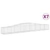 vidaXL Obl&uacute;kov&yacute; gabionov&yacute; k&ocirc;&scaron; 7 ks 400x50x40/60 cm pozinkovan&eacute; železo