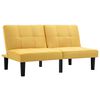 vidaXL Dvojmiestna pohovka žltá látková