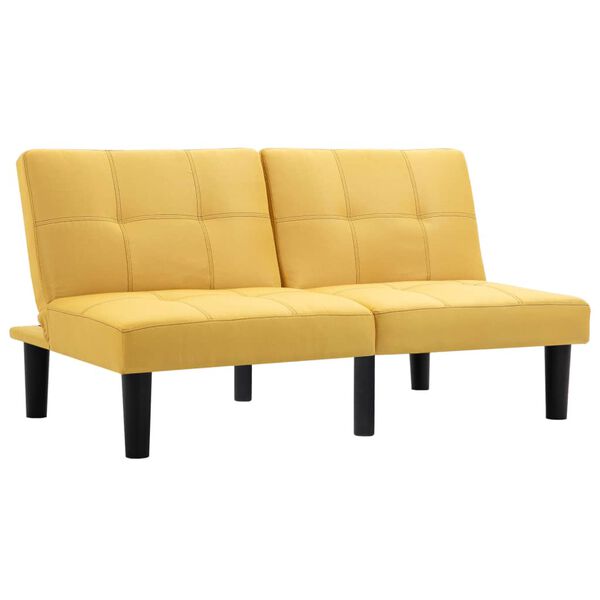 vidaXL Dvojmiestna pohovka žltá látková