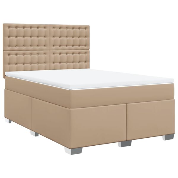 vidaXL Boxspring posteľ s matracom kapučínová 140x190 cm umelá koža