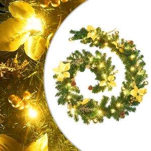 vidaXL Vianočn&aacute; girlanda s LED svetielkami zelen&aacute; 2,7 m PVC